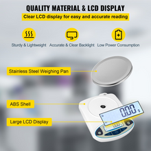Load image into Gallery viewer, VEVOR Lab Scale Analytical Balance, 3000g x 0.01g Accuracy High Precision Lab Scale 13 Units Conversion Scientific Digital Laboratory Balance Scale for Lab, Jewelry, Industrial, Business(3000g, 0.01g)