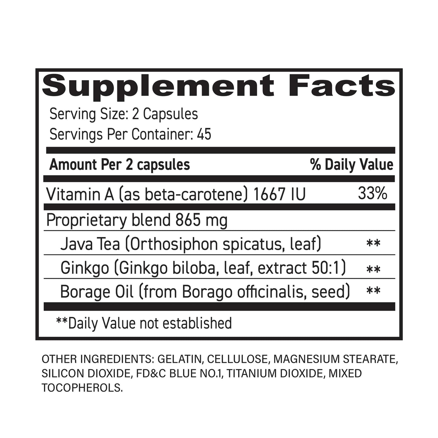 Supplement facts