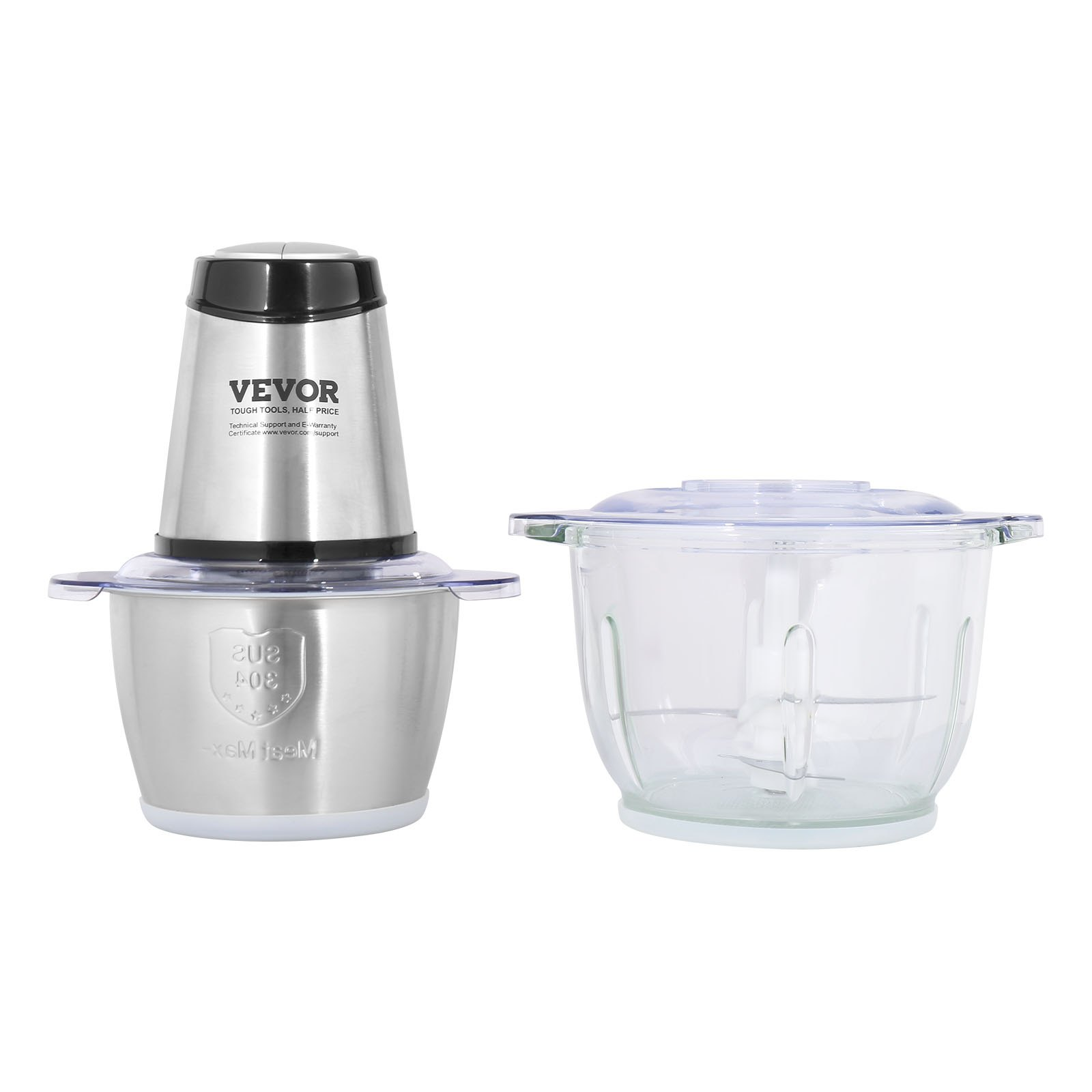 VEVOR Food Processor, Electric Meat Grinder with 4 Stainless Steel