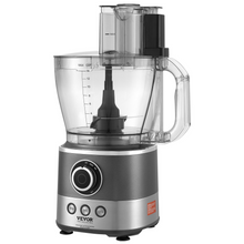 Load image into Gallery viewer, VEVOR Food Processor, 14-Cup Vegetable Chopper for Chopping, Mixing, Slicing, Puree, and Kneading Dough, 650 Watt Stainless Steel Blade Professional Electric Food Chopper, Easy Assembly &amp; Clean, Gray