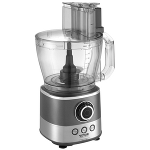 VEVOR Food Processor, 14-Cup Vegetable Chopper for Chopping, Mixing, Slicing, Puree, and Kneading Dough, 650 Watt Stainless Steel Blade Professional Electric Food Chopper, Easy Assembly & Clean, Gray